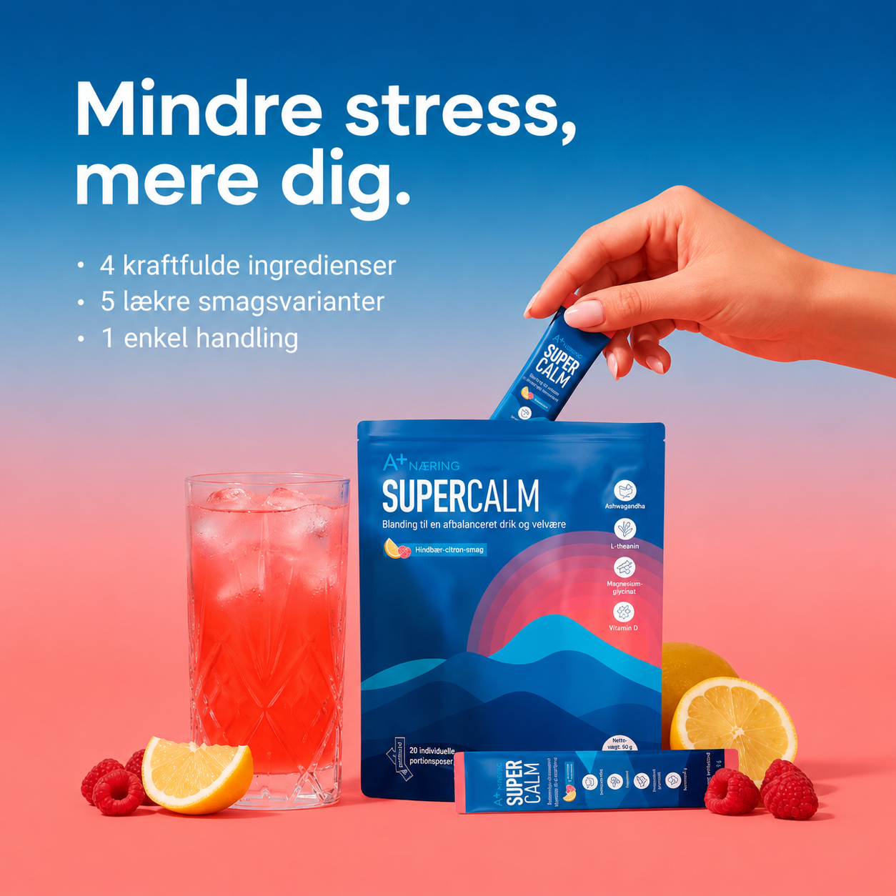 SuperCalm – Hindbær Lemonade